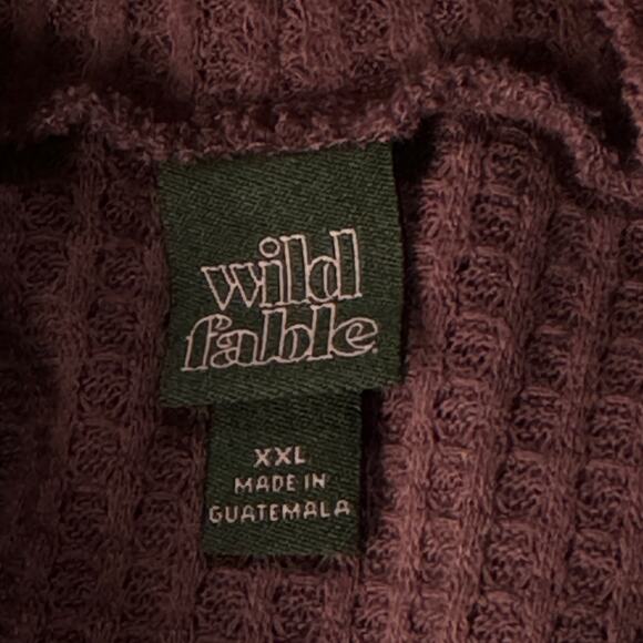 Wild Fable XX-Large Crop Top Waffle Knit Long Sleeve Cowl Neck Stretch Purple - Picture 6 of 7